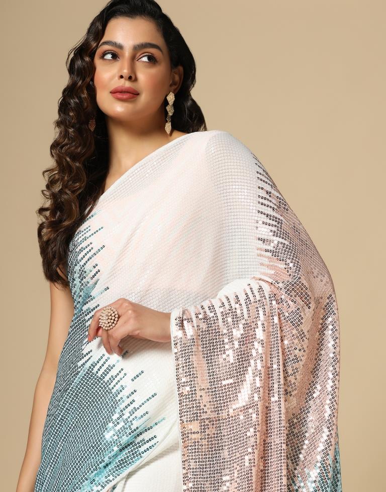 White Georgette Saree | Leemboodi