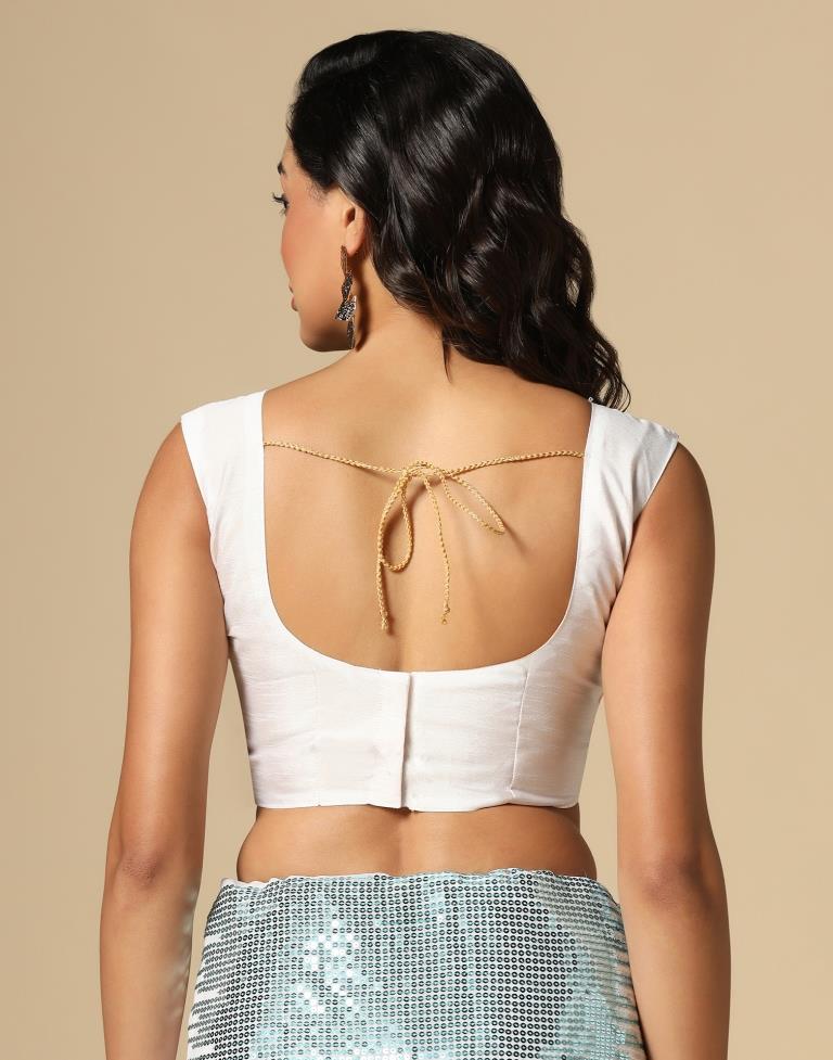 White Georgette Saree | Leemboodi