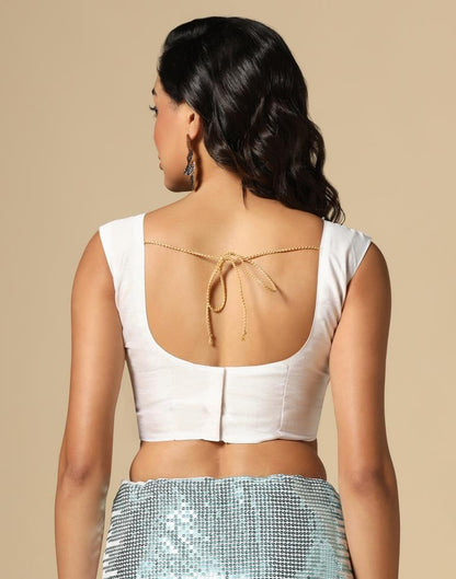 White Georgette Saree | Leemboodi