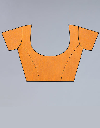 Light Orange Silk Floral Printed Saree