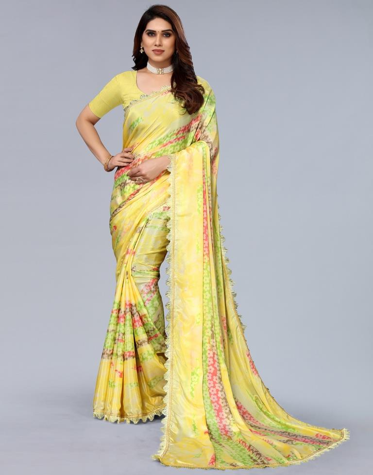 Light Yellow Silk Saree | Leemboodi
