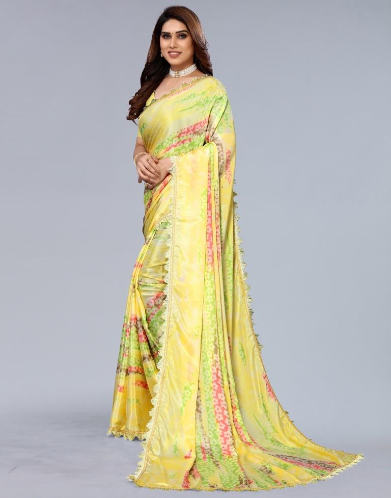 Light Yellow Silk Saree | Leemboodi
