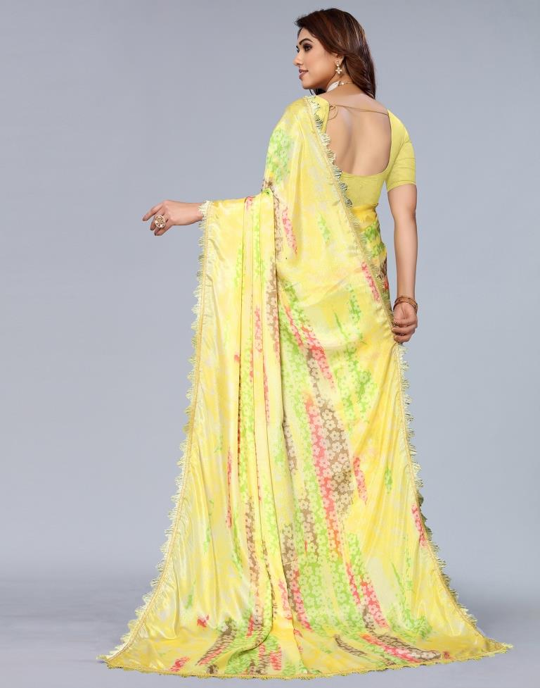 Light Yellow Silk Saree | Leemboodi