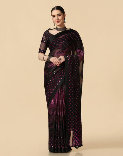 Black Chiffon Saree | Leemboodi