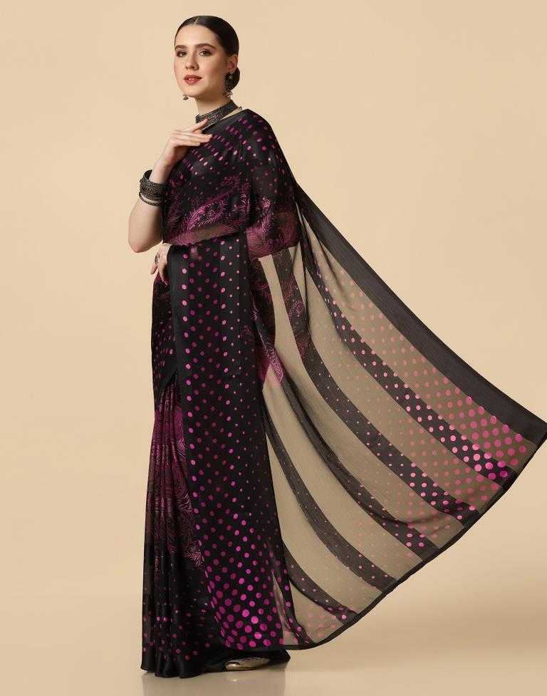 Black Chiffon Saree | Leemboodi