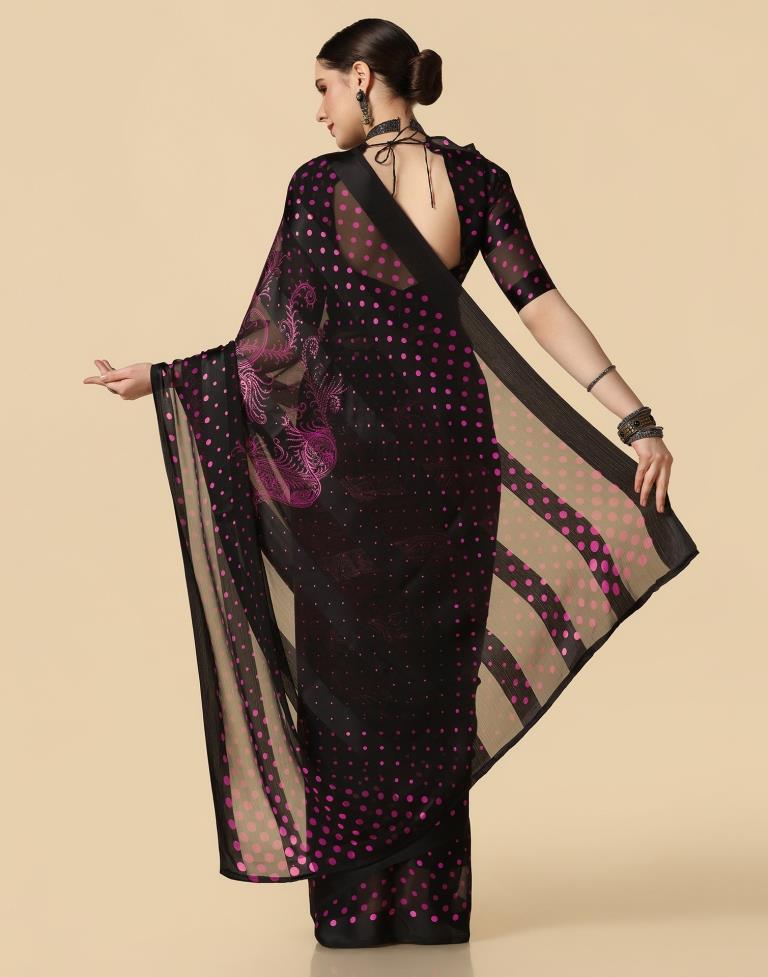 Black Chiffon Saree | Leemboodi