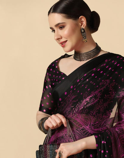 Black Chiffon Saree | Leemboodi