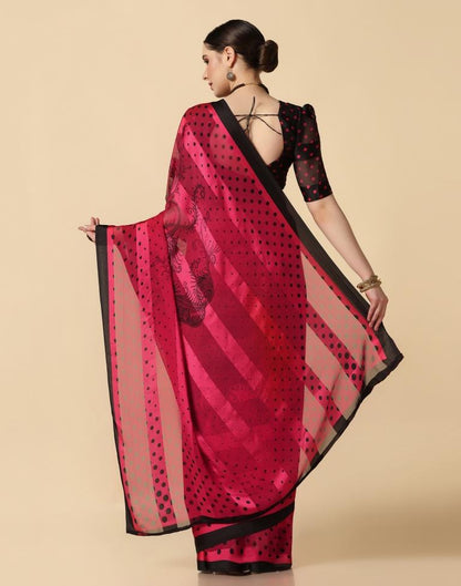 Red Chiffon Saree | Leemboodi