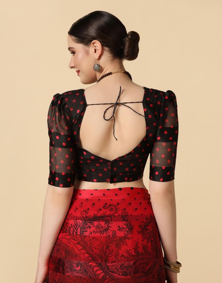 Red Chiffon Saree | Leemboodi