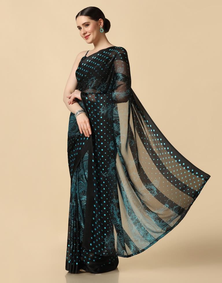 Black Chiffon Saree | Leemboodi