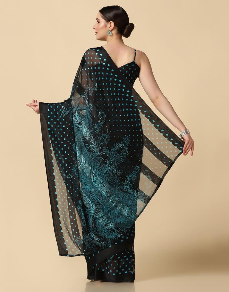 Black Chiffon Saree | Leemboodi