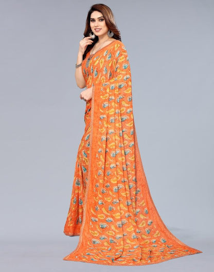 Light Orange Georgette Saree | Sudathi