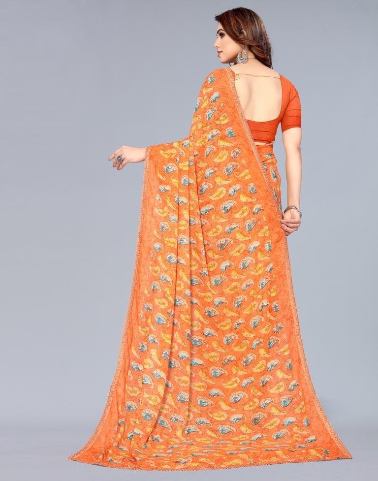 Light Orange Georgette Saree | Sudathi