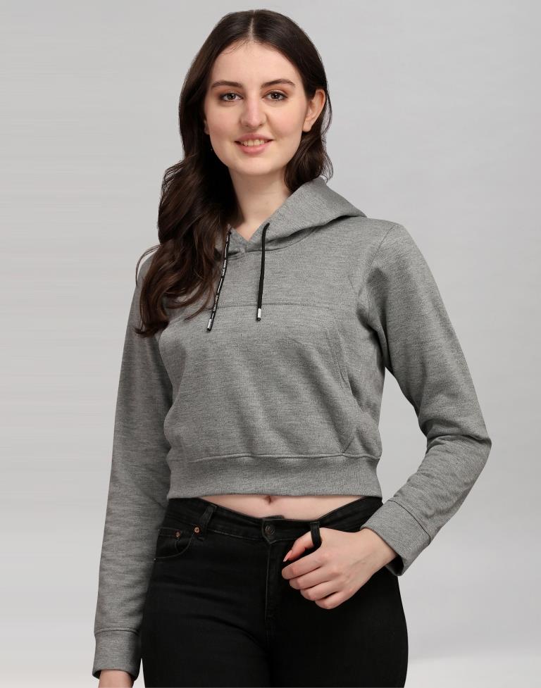 Stone Grey Cotton Hoodie | Sudathi