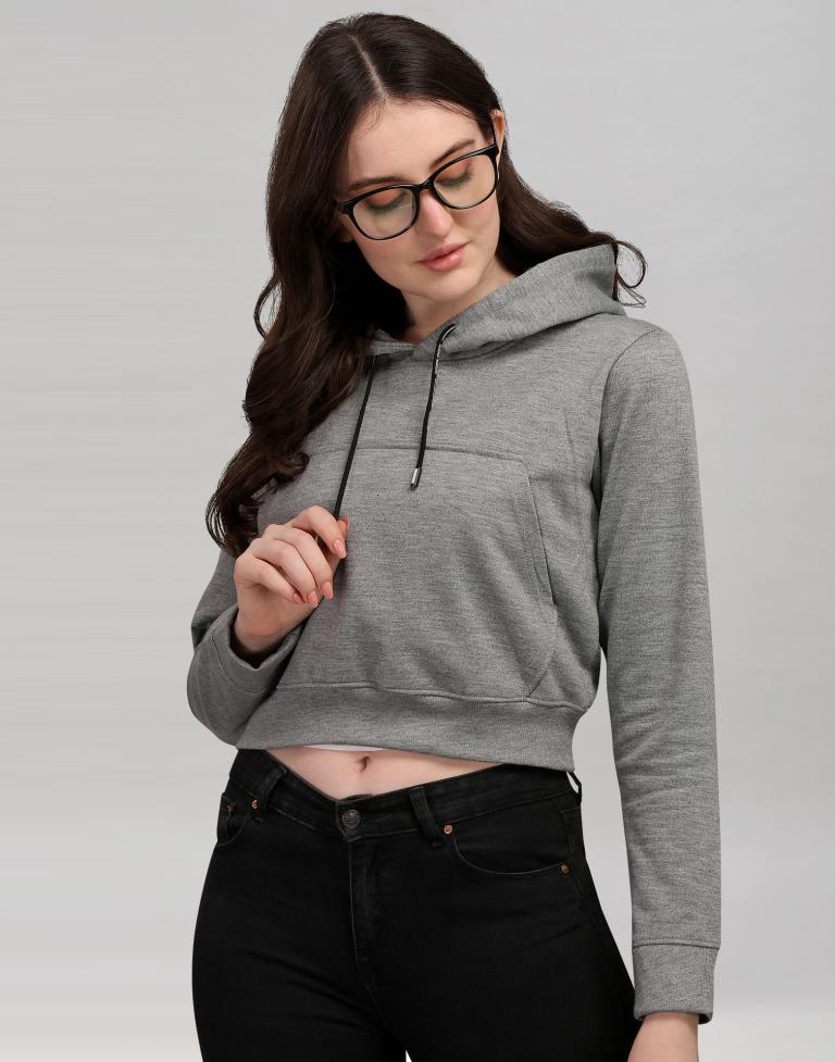 Stone Grey Cotton Hoodie | Sudathi