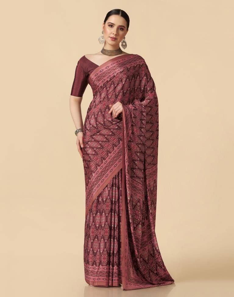 Rose Wood Silk Saree | Sudathi