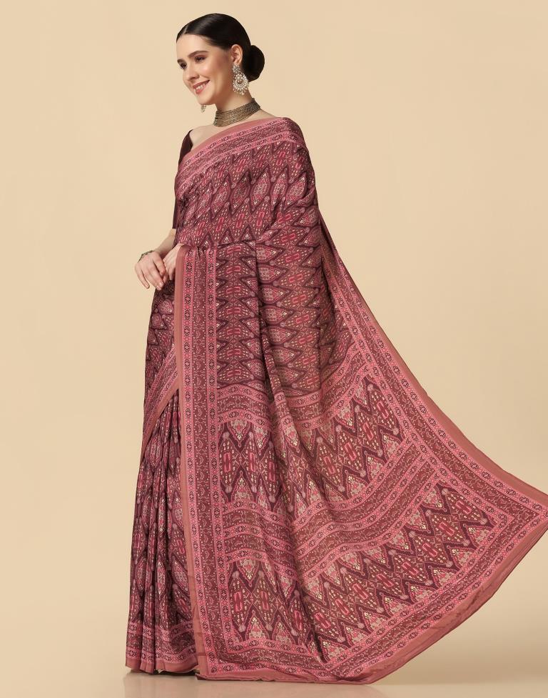 Rose Wood Silk Saree | Sudathi