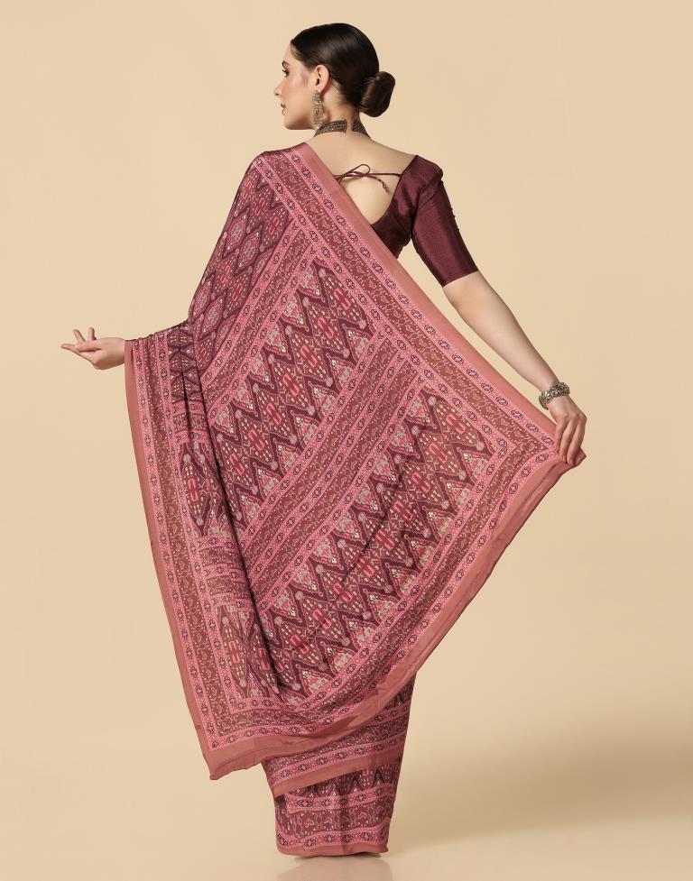 Rose Wood Silk Saree | Sudathi