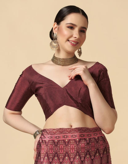 Rose Wood Silk Saree | Sudathi