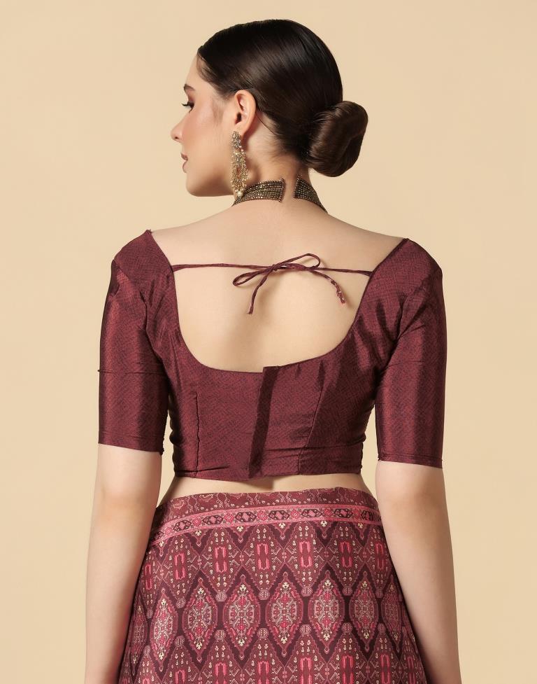 Rose Wood Silk Saree | Sudathi