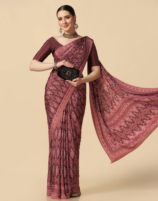 Rose Wood Silk Saree | Sudathi