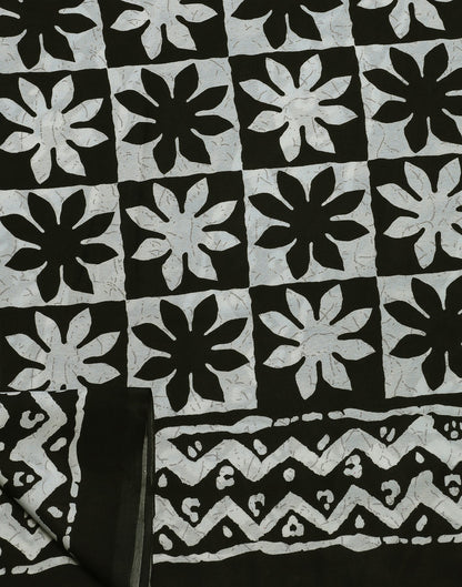 Black Silk Printed Saree