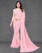 Light Pink Georgette Mirror Work Saree | Sudathi