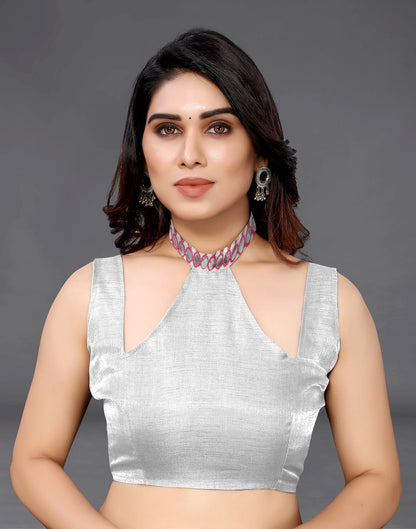 Coral Pink Georgette Mirror Work Saree | Sudathi