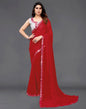 Red Georgette Mirror Work Saree | Sudathi