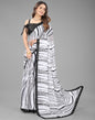 White Georgette Printed Saree
