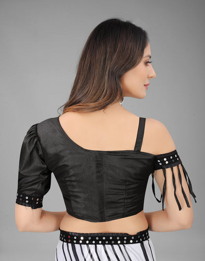 White Georgette Printed Saree