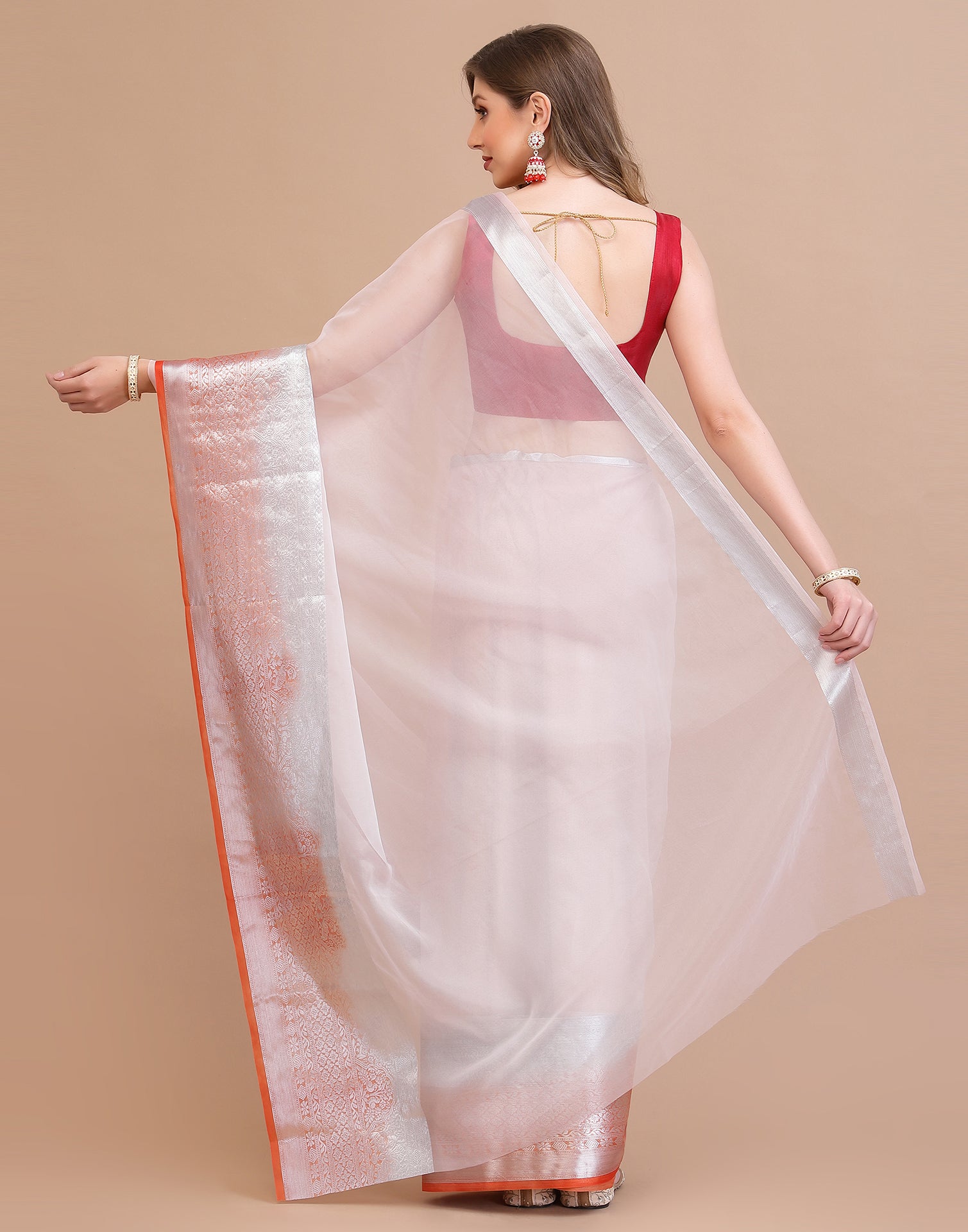 Light Pink Organza Saree | Sudathi