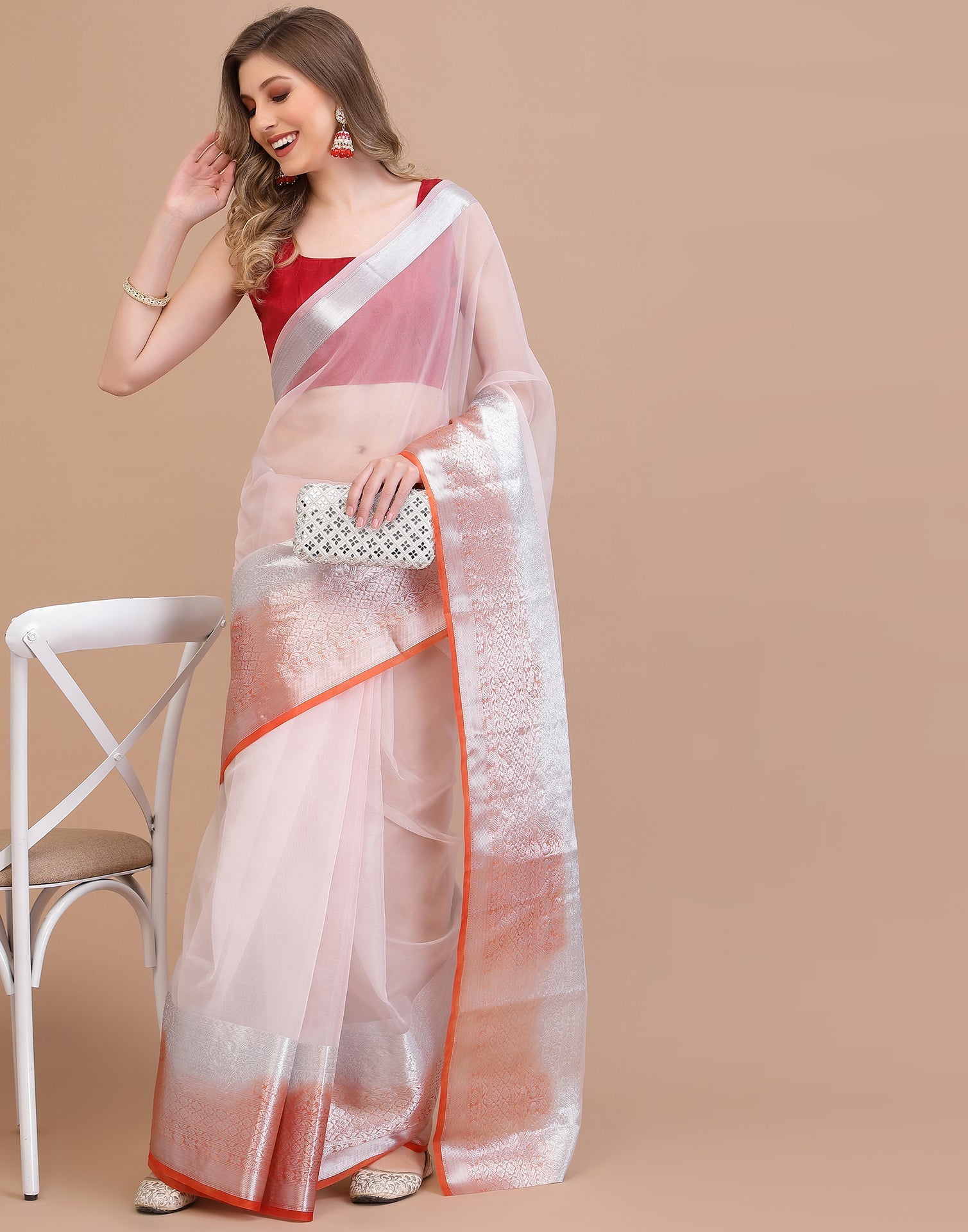 Light Pink Organza Saree | Sudathi