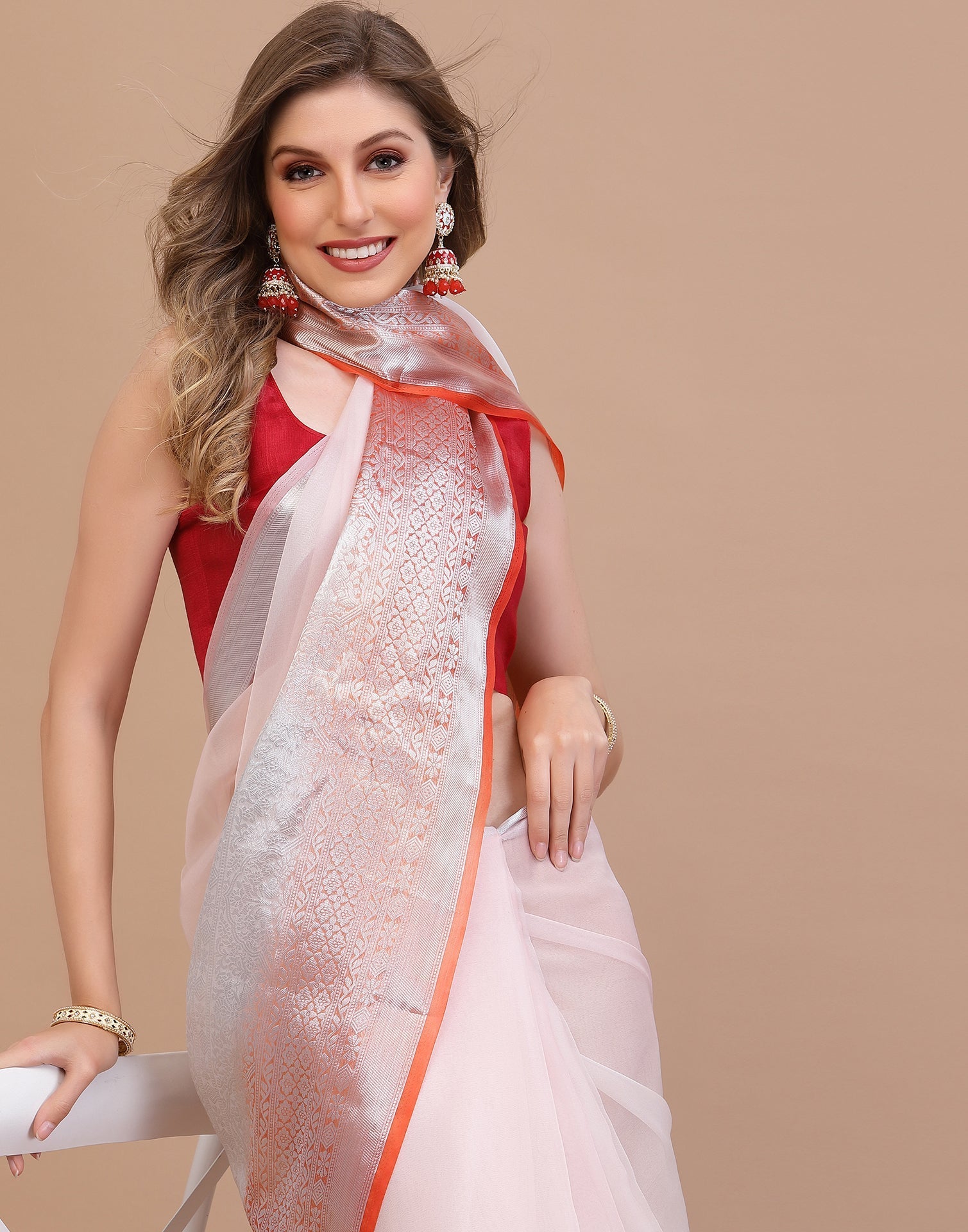 Light Pink Organza Saree | Sudathi