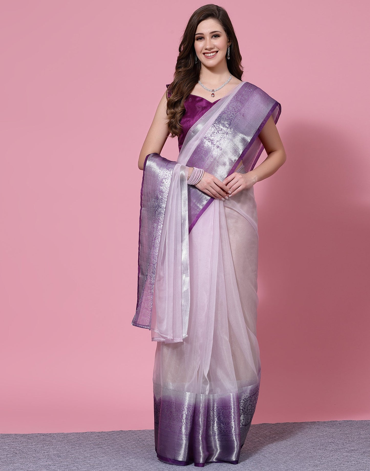 Light Purple Organza Saree | Sudathi