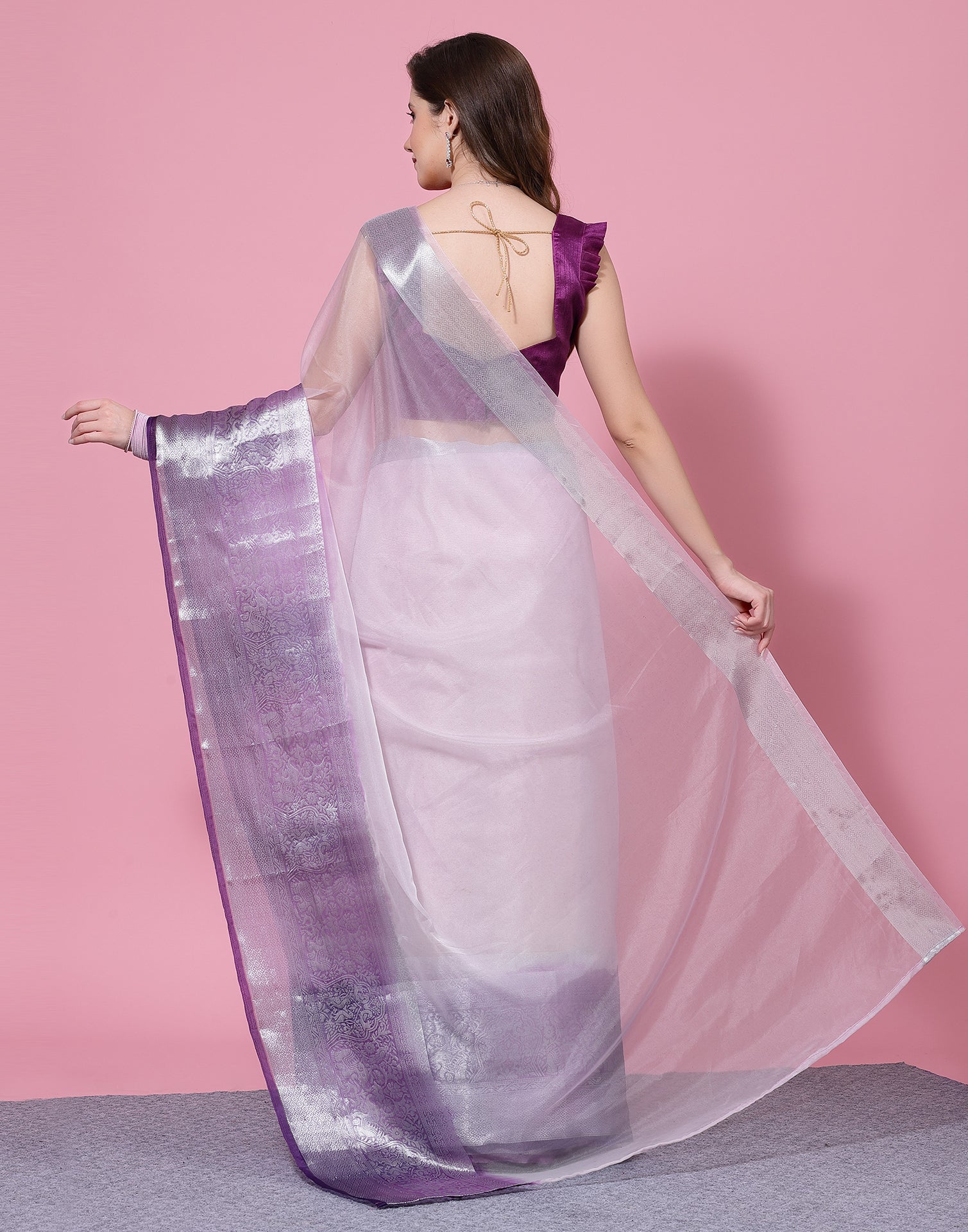 Light Purple Organza Saree | Sudathi