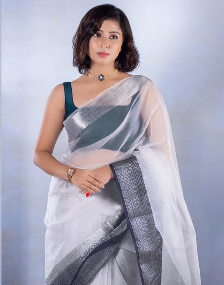 White Organza Saree | Sudathi