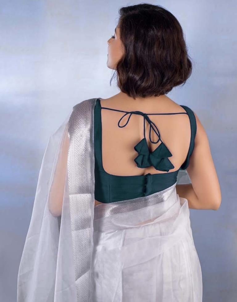 White Organza Saree | Sudathi