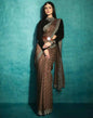 Brown Georgette Digital Printed Saree