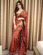 Red Georgette Printed Saree | Leemboodi