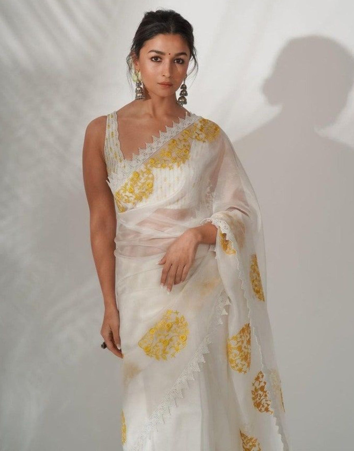 White Organza Saree | Leemboodi