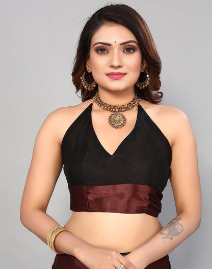 Black Chiffon Plain Saree | Sudathi