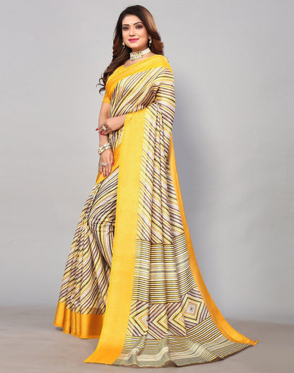 Off White Cotton Printed Saree | Leemboodi