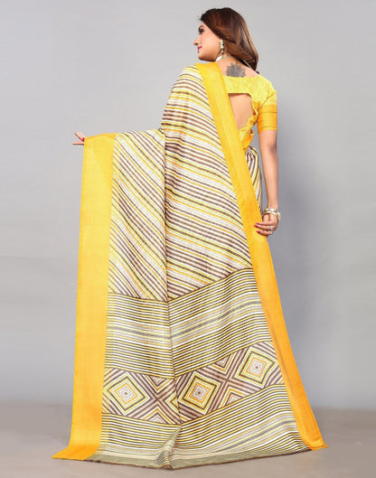 Off White Cotton Printed Saree | Leemboodi