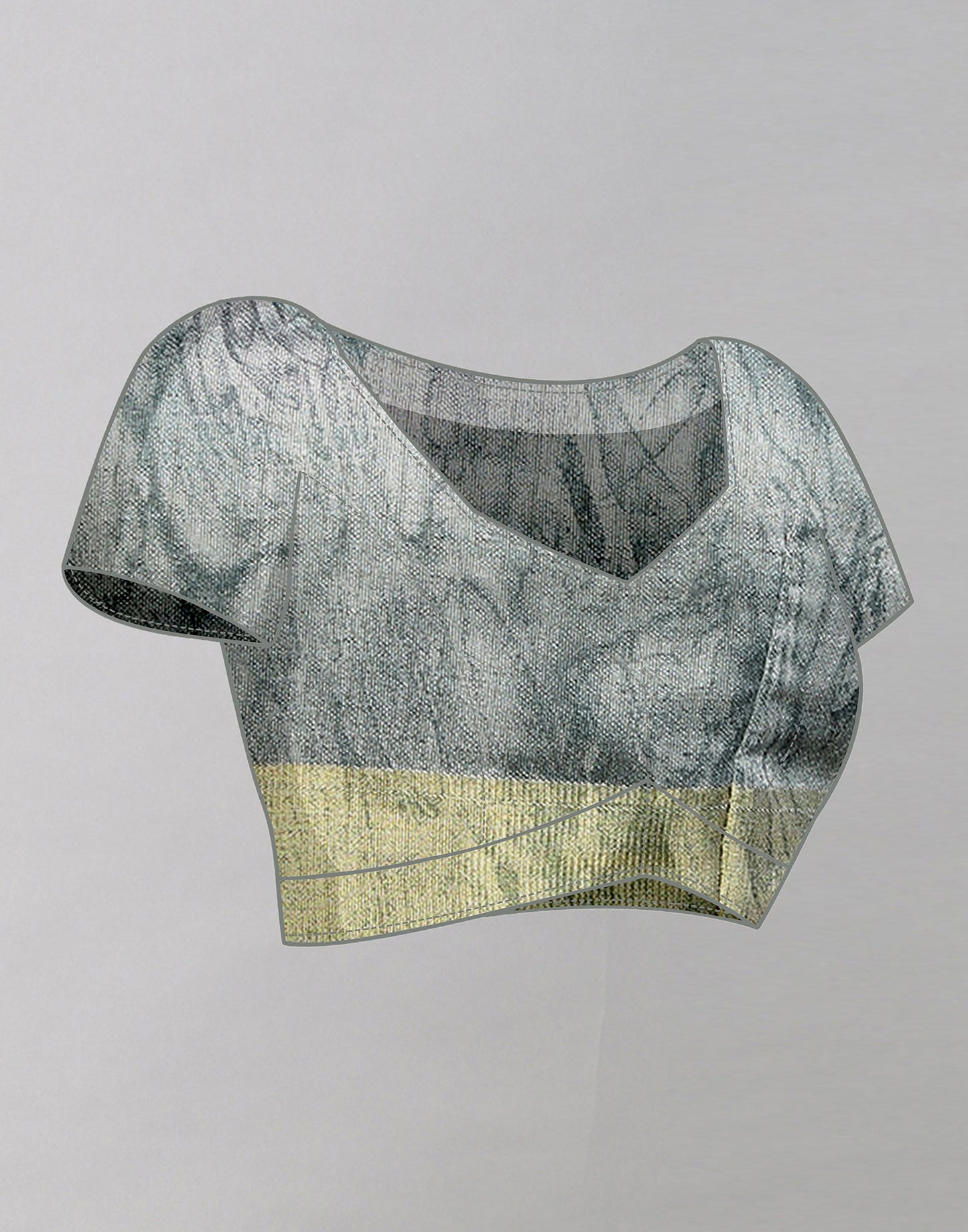 Grey Cotton Printed Saree | Leemboodi