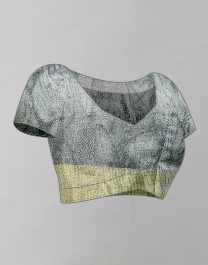 Grey Cotton Printed Saree | Leemboodi