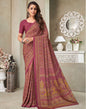 Pink Silk Printed Saree