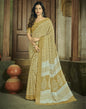 Olive Green Chiffon Printed Saree | Leemboodi