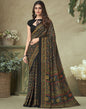 Black Silk Floral Printed Saree