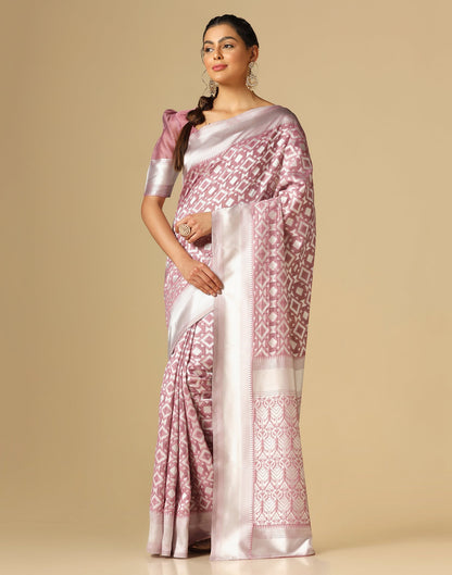 Pink Banarasi Cotton Saree | Sudathi